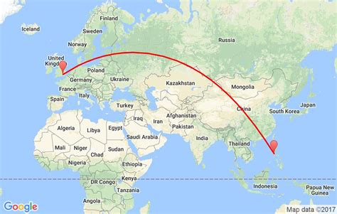 London, United Kingdom to Manila, Philippines to GMT .